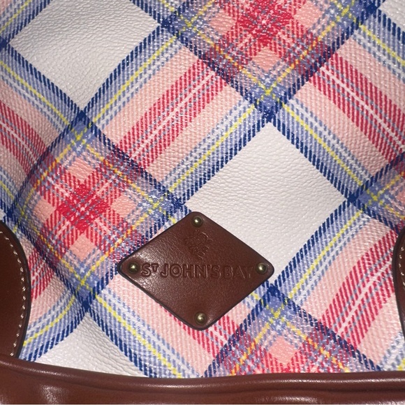 St. John's Bay Brown and Red Shoulder Bag with Sophisticated Design - Picture 2 of 7